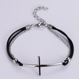 hiphop simple pendentif couple acier titane bracelet croix noirepicture12